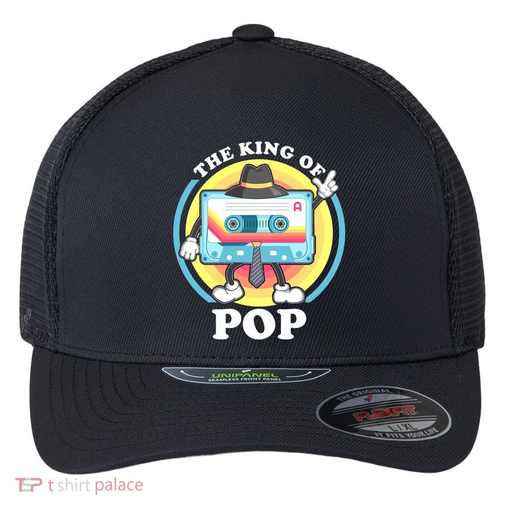 The King of Pop Retro Cassette Tape Flexfit Unipanel Trucker Cap