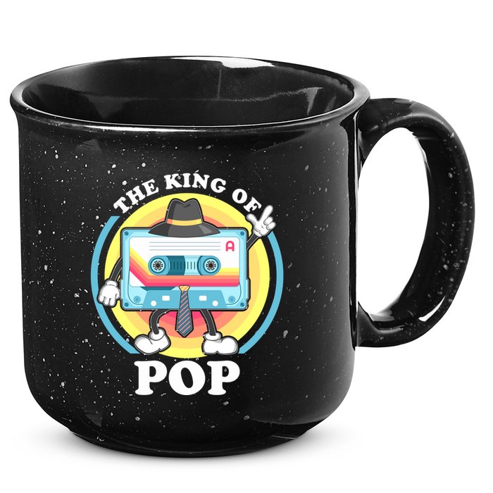 The King of Pop Retro Cassette Tape 15oz Campfire Ceramic Mug