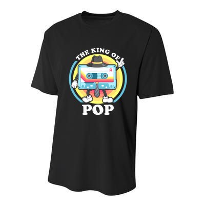 The King of Pop Retro Cassette Tape Youth Performance Sprint T-Shirt