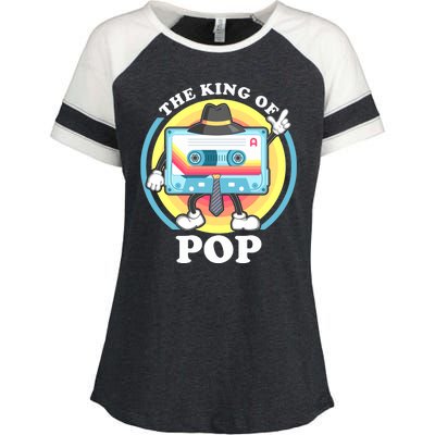 The King of Pop Retro Cassette Tape Enza Ladies Jersey Colorblock Tee