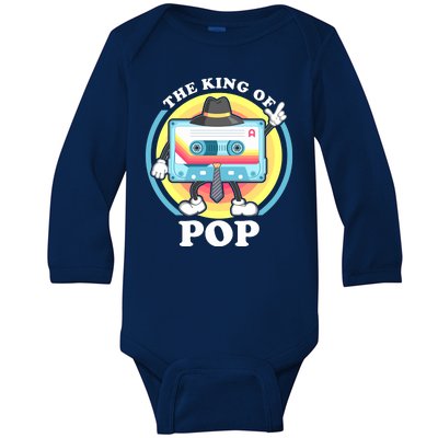 The King of Pop Retro Cassette Tape Baby Long Sleeve Bodysuit