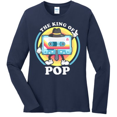 The King of Pop Retro Cassette Tape Ladies Long Sleeve Shirt