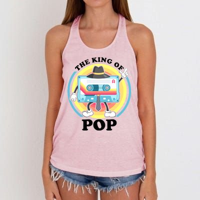 The King of Pop Retro Cassette Tape Women's Knotted Racerback Tank