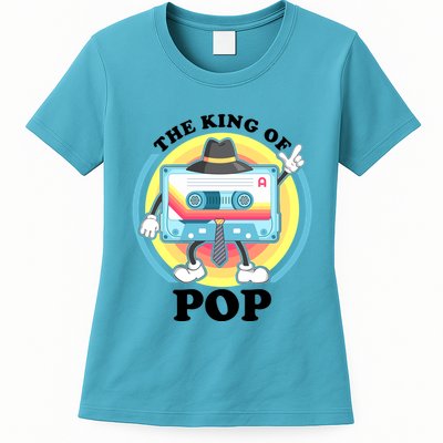 The King of Pop Retro Cassette Tape Womens T-Shirt