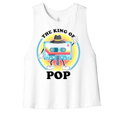 The King of Pop Retro Cassette Tape Women's Racerback Cropped Tank