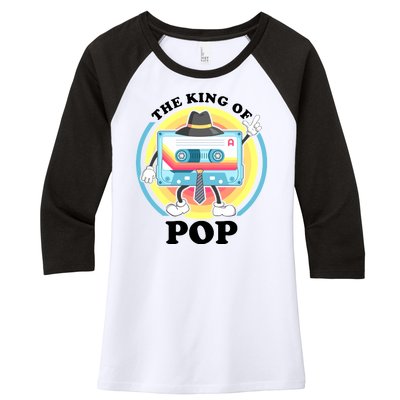 The King of Pop Retro Cassette Tape Women's Tri-Blend 3/4-Sleeve Raglan Shirt