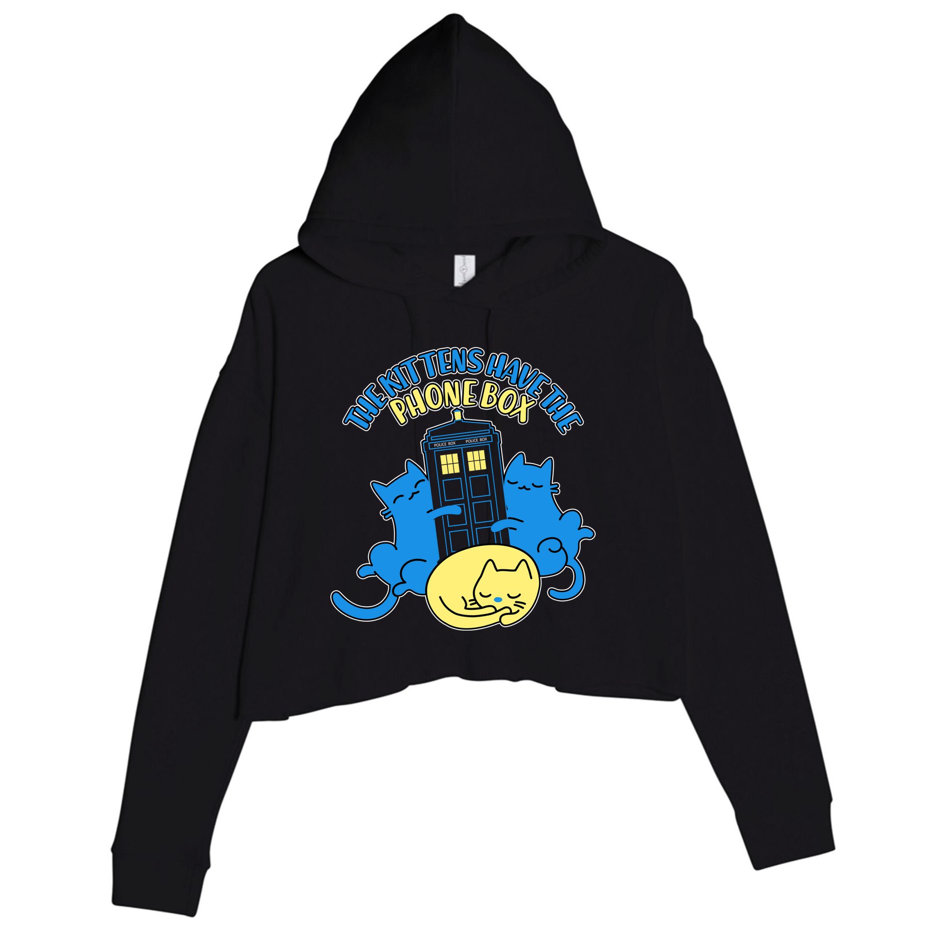The Kittens Have The Phone Box Crop Fleece Hoodie