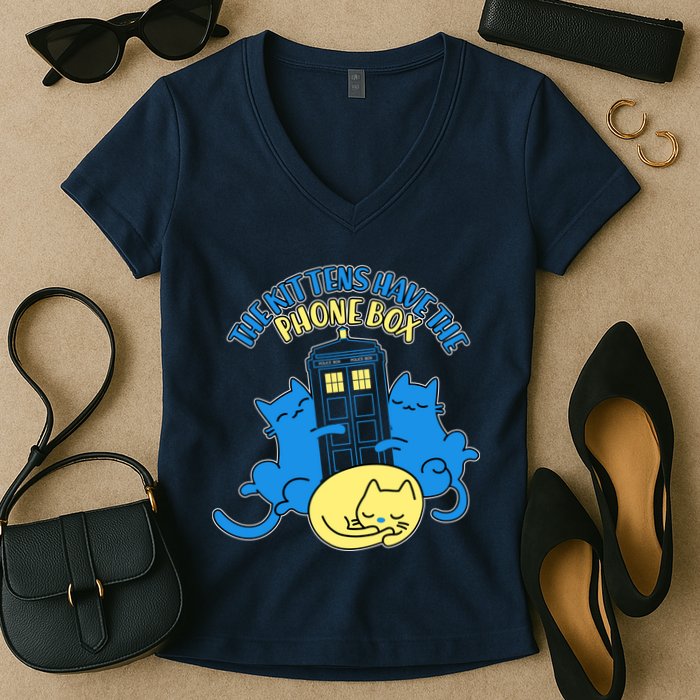 The Kittens Have The Phone Box Women's V-Neck T-Shirt