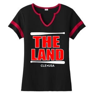 The Land Cleveland, Ohio Baseball Ladies Halftime Notch Neck Tee