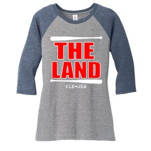 The Land Cleveland, Ohio Baseball Women's Tri-Blend 3/4-Sleeve Raglan Shirt