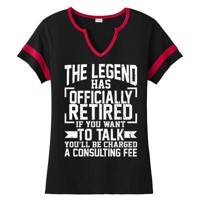 The Legend Has Officially Retired Ladies Halftime Notch Neck Tee