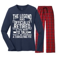 The Legend Has Officially Retired Women's Long Sleeve Flannel Pajama Set 