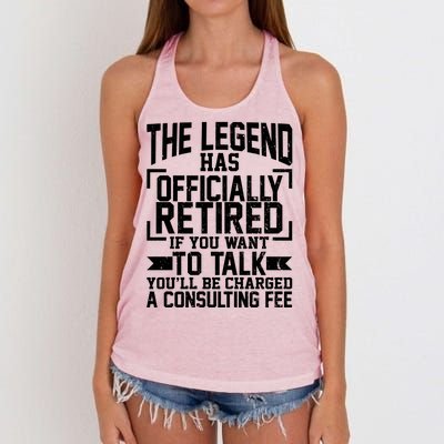 The Legend Has Officially Retired Women's Knotted Racerback Tank