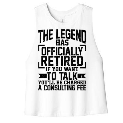 The Legend Has Officially Retired Women's Racerback Cropped Tank