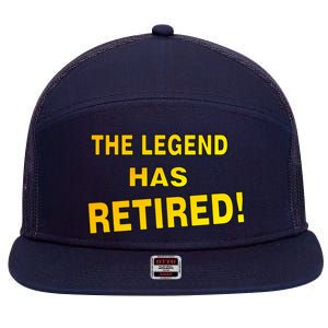 The Legend Has Retired 7 Panel Mesh Trucker Snapback Hat