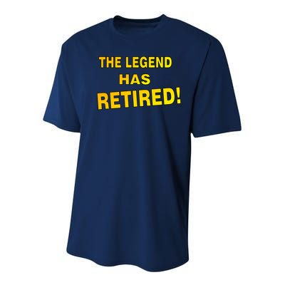 The Legend Has Retired Youth Performance Sprint T-Shirt