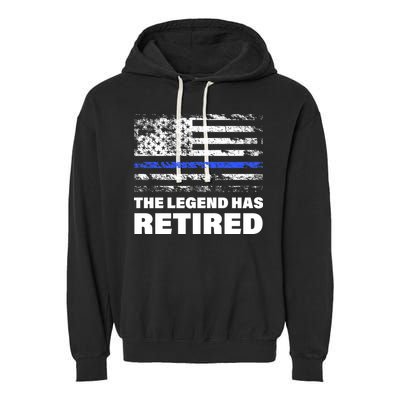 The Legend Has Retired Blue Thin Line Garment-Dyed Fleece Hoodie