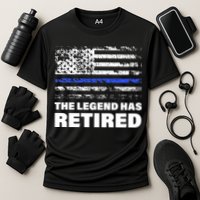 The Legend Has Retired Blue Thin Line Performance Shirt