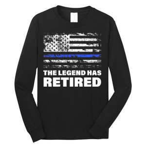 The Legend Has Retired Blue Thin Line Long Sleeve Shirt