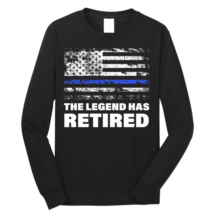 The Legend Has Retired Blue Thin Line Long Sleeve Shirt