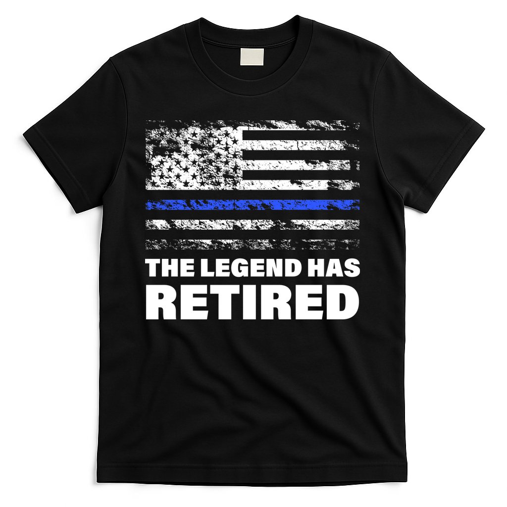 The Legend Has Retired Blue Thin Line T-Shirt