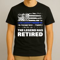 The Legend Has Retired Blue Thin Line T-Shirt