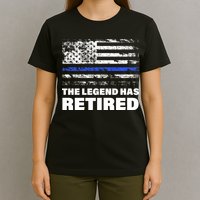 The Legend Has Retired Blue Thin Line T-Shirt