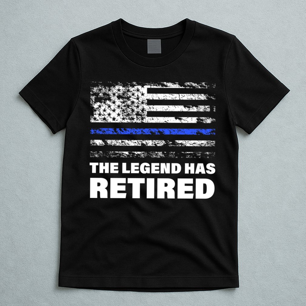 The Legend Has Retired Blue Thin Line T-Shirt