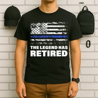 The Legend Has Retired Blue Thin Line T-Shirt