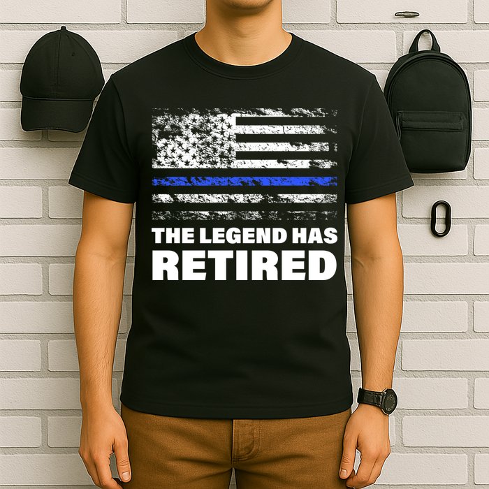 The Legend Has Retired Blue Thin Line T-Shirt