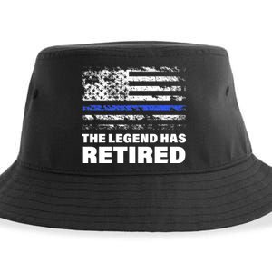 The Legend Has Retired Blue Thin Line Sustainable Bucket Hat