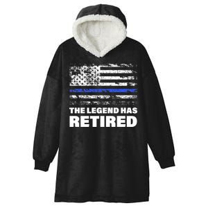 The Legend Has Retired Blue Thin Line Hooded Wearable Blanket