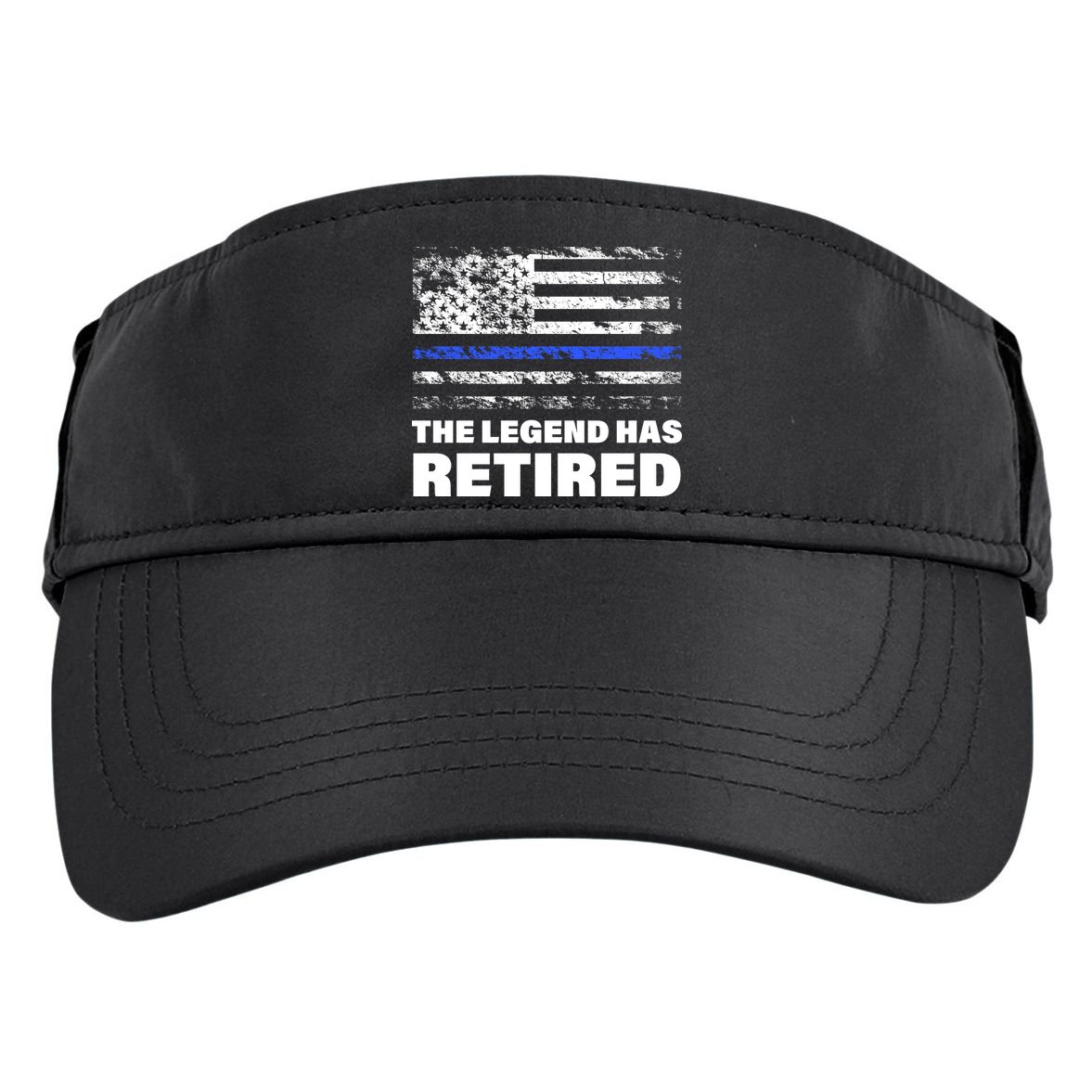 The Legend Has Retired Blue Thin Line Adult Drive Performance Visor
