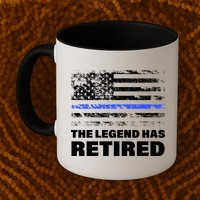 The Legend Has Retired Blue Thin Line Mug