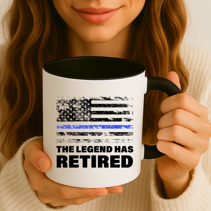 The Legend Has Retired Blue Thin Line Mug