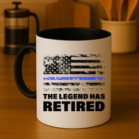 The Legend Has Retired Blue Thin Line Mug