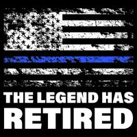 The Legend Has Retired Blue Thin Line Drawstring Bag