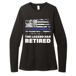 The Legend Has Retired Blue Thin Line Womens CVC Long Sleeve Shirt