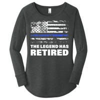 The Legend Has Retired Blue Thin Line Women's Perfect Tri Tunic Long Sleeve Shirt