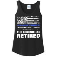 The Legend Has Retired Blue Thin Line Ladies Essential Tank