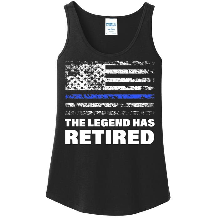 The Legend Has Retired Blue Thin Line Ladies Essential Tank