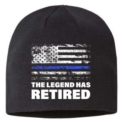 The Legend Has Retired Blue Thin Line Sustainable Beanie