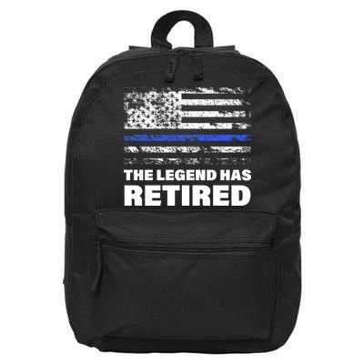 The Legend Has Retired Blue Thin Line 16 in Basic Backpack