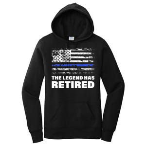 The Legend Has Retired Blue Thin Line Women's Pullover Hoodie