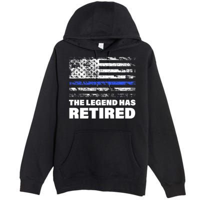 The Legend Has Retired Blue Thin Line Premium Pullover Hoodie