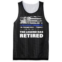 The Legend Has Retired Blue Thin Line Mesh Reversible Basketball Jersey Tank