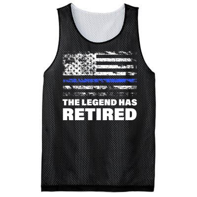 The Legend Has Retired Blue Thin Line Mesh Reversible Basketball Jersey Tank