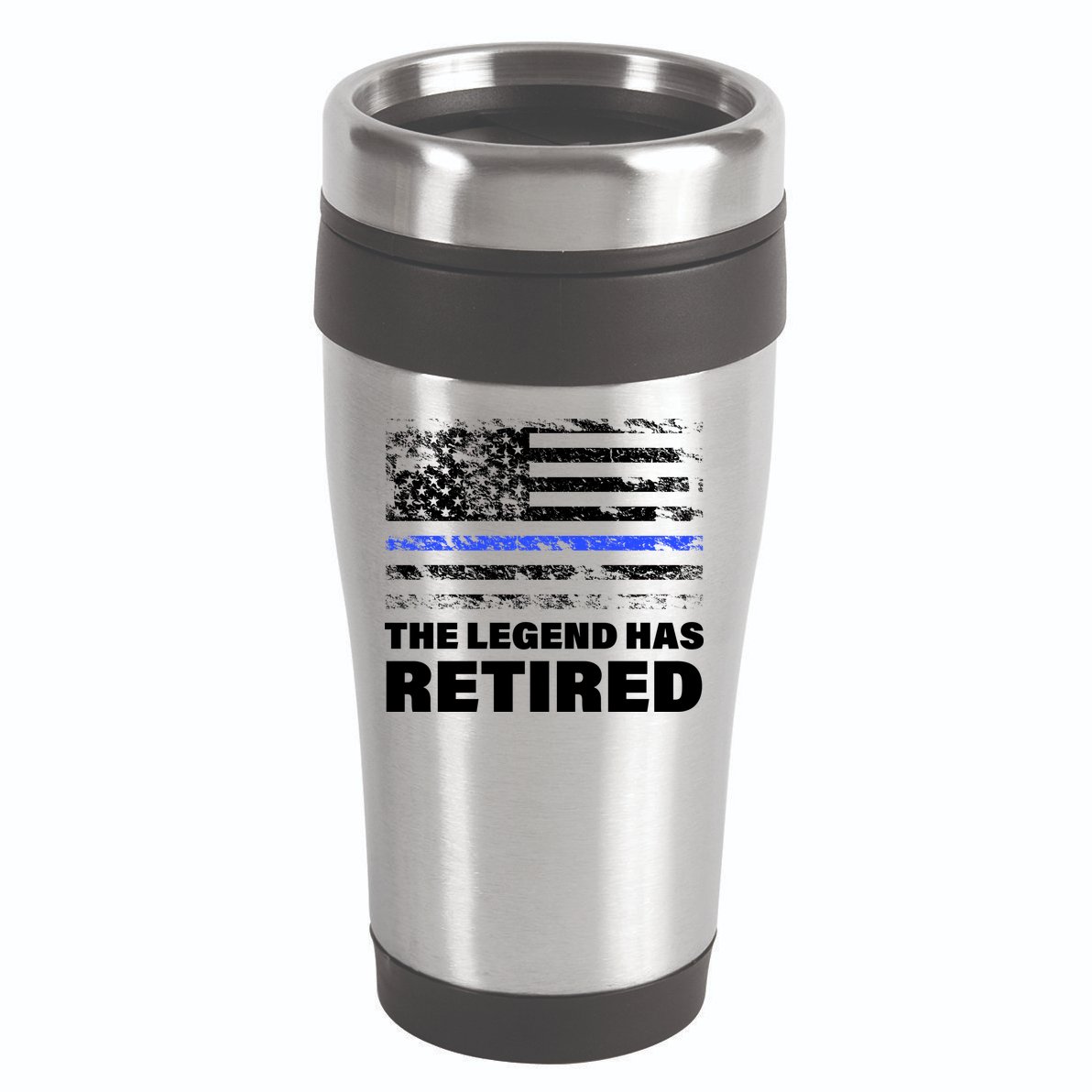 The Legend Has Retired Blue Thin Line 16oz Travel Tumbler
