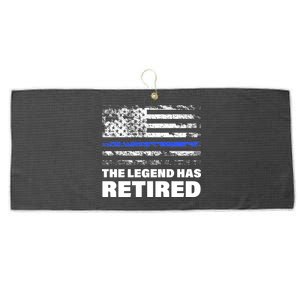 The Legend Has Retired Blue Thin Line Large Microfiber Waffle Golf Towel