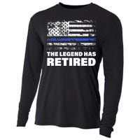 The Legend Has Retired Blue Thin Line Cooling Performance Long Sleeve Crew